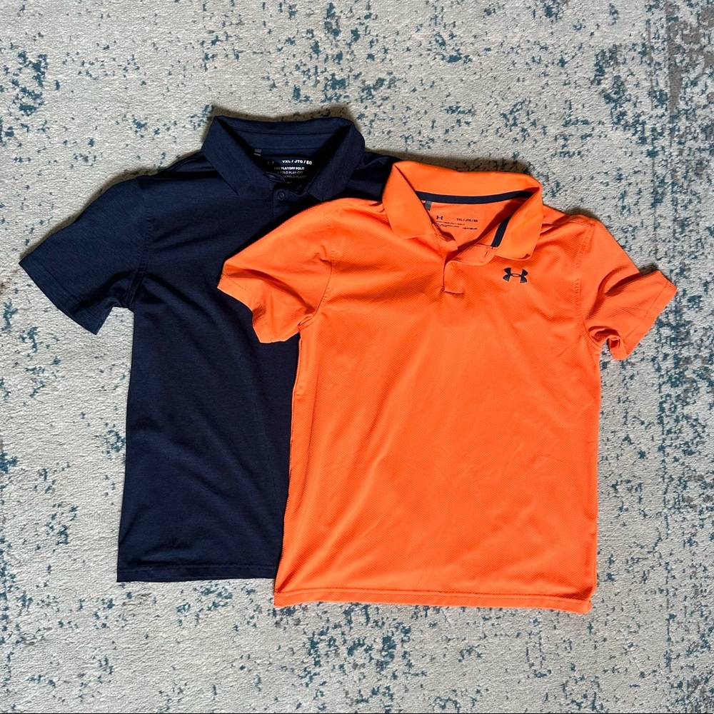 Under Armour Boys Polos Golf Shirts Set of 2
